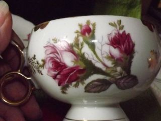 Rose Tea Cup And Saucer,  Signed Japan.  Iridescent Swirl.  Nippon Yoko Estate Buy photo
