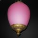 Awesome Large Victorian Pink Satin Glass (consolidated?) Hanging Candle Lamp Lamps photo 1