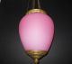 Awesome Large Victorian Pink Satin Glass (consolidated?) Hanging Candle Lamp Lamps photo 2