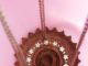 Awesome Large Victorian Pink Satin Glass (consolidated?) Hanging Candle Lamp Lamps photo 4