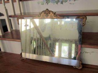 Vintage Wall Mirror With Gesso Wood Trim So Chic & Shabby photo