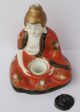 Rare Antique French Limoges Porcelain Inkwell Japanese Man Figurine,  Signed Figurines photo 1
