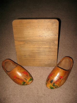 Vintage - Hand Crafted/painted Wooden Shoes Made In Holland - Early1940 ' Snr photo