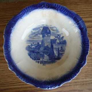 Delph Flow Blue Wash Bowl Scenic English/transfer Print/ironstone/semi Porcelain photo