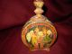 Old Antique Folk Art Painted Hand Made Wood Wine Flask Jug Wooden Other photo 9