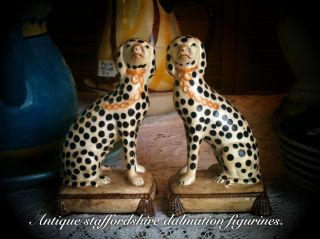 Set Of Fitz And Floyd Hand Painted Porecelainstaffordshire Dalmation Figurines photo