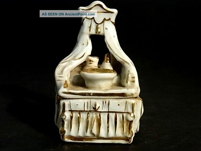 Antique Trinket Box Staffordshire England Bohemia Porcelain 19.  Century Boxes photo