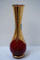 Vintage Hand Painted,  Hand Made Bohemian Czech Glass Vase,  Made In Italy 10 1/2 