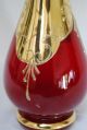 Vintage Hand Painted,  Hand Made Bohemian Czech Glass Vase,  Made In Italy 10 1/2 