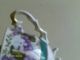Vintage Demitasse Cup & Saucer Set Pansies/violets Purple Footed W/teal Border Cups & Saucers photo 11