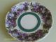 Vintage Demitasse Cup & Saucer Set Pansies/violets Purple Footed W/teal Border Cups & Saucers photo 4