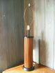 Mid Century Modern Walnut Wood Panel Table Lamp Eames Era Vintage Danish Lamps photo 1