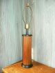 Mid Century Modern Walnut Wood Panel Table Lamp Eames Era Vintage Danish Lamps photo 2