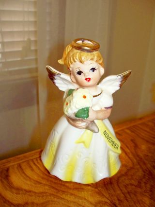 Vtg 5 Inch Porcelain November Birthday Angel - Made By Nippon Yoko Boeki - Japan photo