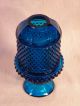 Antique Late 19th C.  Lg.  2 Piece Teal Blue Glass Fairy Candle Lamp Nonhanging Candle Holders photo 3