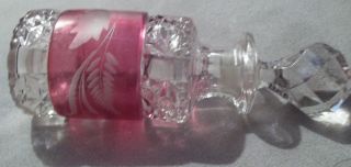 Victorian Pressed Glass Perfume Bottle & Red Flashed Design Must Lqqk photo