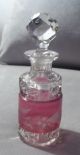 Victorian Pressed Glass Perfume Bottle & Red Flashed Design Must Lqqk Perfume Bottles photo 1