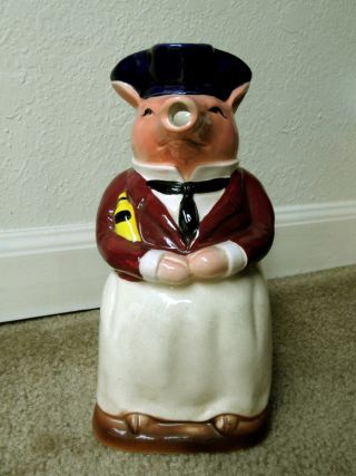Old 9 - Inch Ceramic Pitcher - Pig Dressed As Chef / Maitre D - Majolica Ware (?) photo