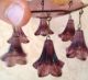 Vintage Amethyst Czech Crystal Bobeche & Prism Set Chandelier Parts Candle Holders photo 3