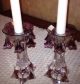 Vintage Amethyst Czech Crystal Bobeche & Prism Set Chandelier Parts Candle Holders photo 7