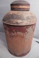 Antique Tole Ware Tin Victorian Canister General Store Scenic Painting Asis Big Toleware photo 5