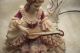 Vintage Dresden Porcelain Lamp Signed Elegant Lady In Lace Rare Germany Lamps photo 3