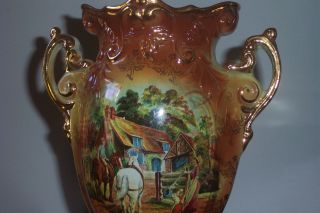 Antique Victorian Porcelain Vase Made In England Marked Numbered Signed 10 