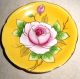 60yr Gzl Lefton Exclusively Occupied Japan Yellow & Floral Cup+saucer No Damage Cups & Saucers photo 1