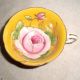60yr Gzl Lefton Exclusively Occupied Japan Yellow & Floral Cup+saucer No Damage Cups & Saucers photo 2