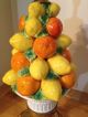 Vtg Retro Ceramic Lemon Orange Lamp 60 ' S Mid Century Modern Figural Fruit Basket Lamps photo 3