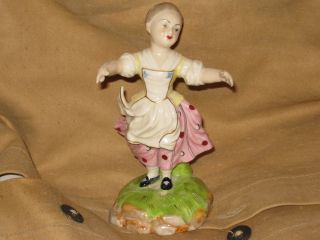 Porcelain Hochst Factory Porcelain Girl 18th Century Syle Hand Painting Vintage photo