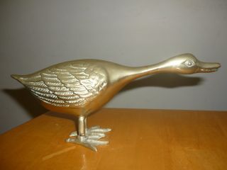 Vintage Solid Brass Duck photo