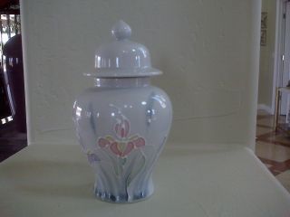 Otagiri Floral Lite Hand Painted Porcelain Ginger Jar Vase Japan photo
