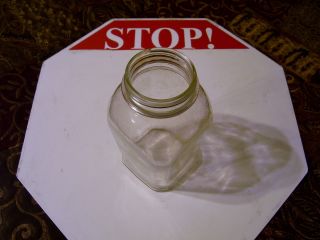 Vintage Collectible Glass Jar Without Lid 3 1/2 Inches By 7 Inches photo