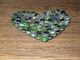 Vintage Heart Shaped Glass Marbles/beads Mosaic In Pewter - Footed 7 