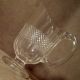 Xnice Vintage Three Ounce Clear Glass Footed Pitcher W/ Panel Sides Hatched Band Pitchers photo 1
