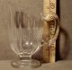 Xnice Vintage Three Ounce Clear Glass Footed Pitcher W/ Panel Sides Hatched Band Pitchers photo 2