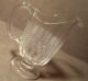 Xnice Vintage Three Ounce Clear Glass Footed Pitcher W/ Panel Sides Hatched Band Pitchers photo 4