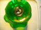 Large Mouth Blown Pedestal Bowl,  Green Depression Glass. Bowls photo 1