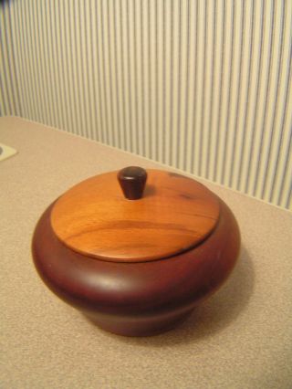 Vintage Treen Woodenware Covered Mahogany Box - Finish photo