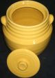 Antique Stoneware Heavy (10 Lbs) Bright Yellow Lidded Jar,  Cookie Jar,  Large Jugs photo 4