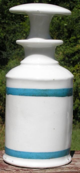 19th Century Porcelain Toilet Water Bottle / Jar Ground Stopper photo