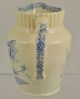 Aesthetic Period Blue Staffordshire Transferware Lily Milk Pitcher Circa 1880 Pitchers photo 3