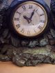 1950s Vintage Lanshire Electric Owl Figurine Shelf Mantel Clock Lavender Eyes Figurines photo 2