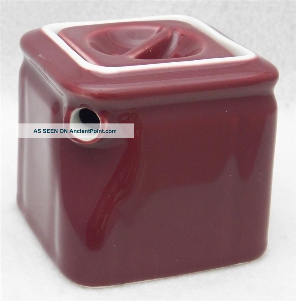 Art Deco Teapot Circa 1927 The Cube Cube Teapots Ltd Leicester Burgandy / Wine Teapots & Tea Sets photo