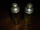 Vintage Antique Pressed Glass Salt And Pepper Shakers - Amber Clear Salt & Pepper Shakers photo 3