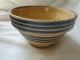 Antique Early Primitive Small Yellow Ware Yellowware Bowl/blue Bands / 2 - 1/4 