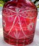 Vintage Ruby Flash Cut Cranberry Decanter With Stopper Decanters photo 4