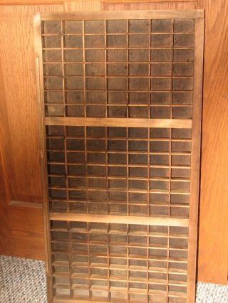 Large Vintage Printers Drawer / Shadow Box 32 1/4 X 16 3/4 With 147 Compartments photo
