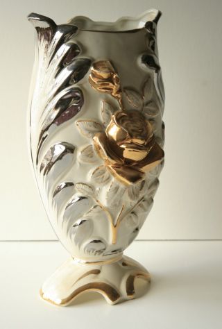 Sesto Fiorentino Sprayed Gold Vintage Vase photo
